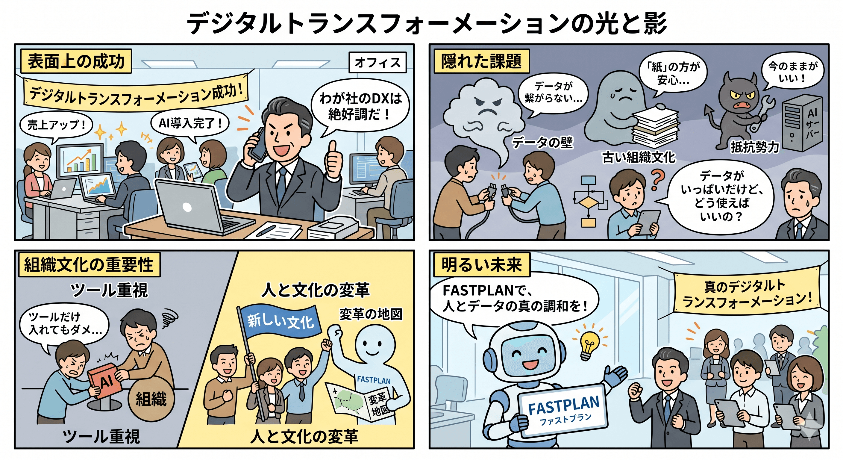 デジタルトランスフォーメーションの盲点:AI活用がもたらす企業の成長とその落とし穴